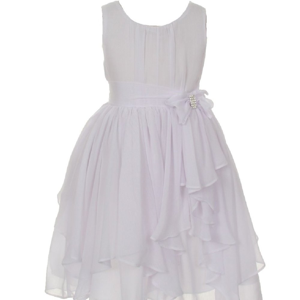 Big Girls Yoryu Chiffon 1st First Holy Communion Party Church Flower Girl Dress